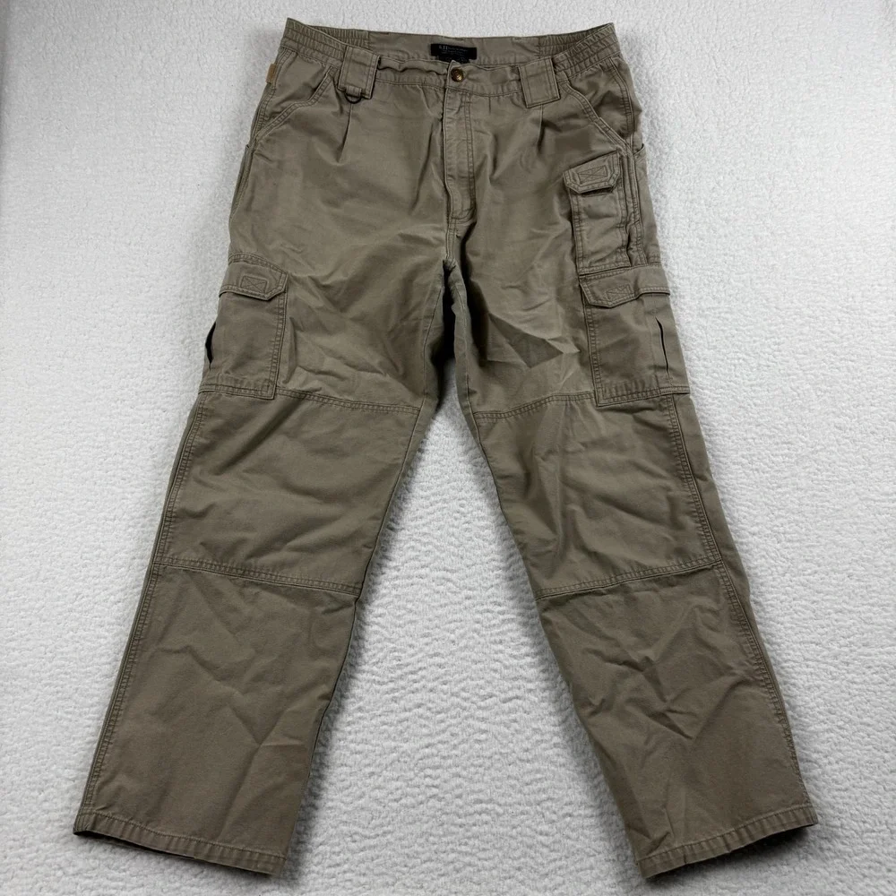 5.11 Tactical Series Cargo Pants Mens 36x32 Olive Cotton Relaxed Fit Wide Leg